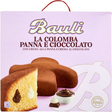 КОЛОМБА БАУЛИ ИТАЛИАНСКИ КОЗУНАК СЪС СМЕТАНОВ КРЕМ И ШОКОЛАД 750 ГР 