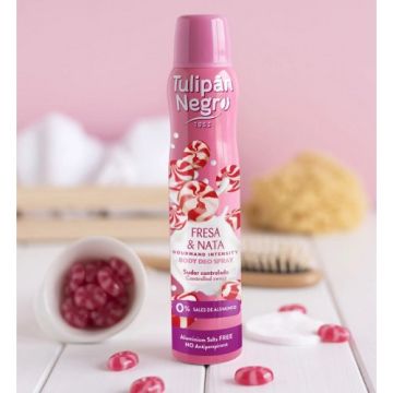 ТУЛИПАН ДЕЗОДОРАНТ ЯГОДОВА СМЕТАНА И ЗАХРАНИ БОНБНОНИ 200 МЛ