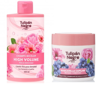 ТУЛИПАН СЕТ МИЦЕЛАРНА ПРЕДПАЗВАЩА МАСКА ЗА КОСА И ШАМПОАН 400 + 400 МЛ / РОЗОВ / 