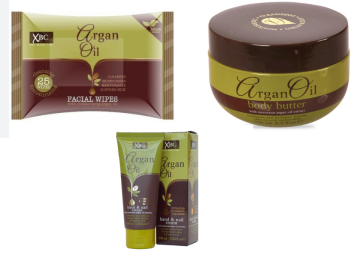 АРГАН ОЙЛ СПА СЕТ - МОКРИ КЪРПИ ЗА ЛИЦЕ, КРЕМ ЗА РЪЦЕ И БОДИ БУСТЕР 