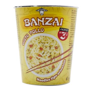 ИТАЛИАНСКИ НУДЕЛИ БАНЗАЙ С ПИЛЕ В КУПА 67 ГР /ЖЪЛТИ/