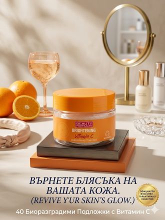 БЮТИ ФОРМУЛАС ВИТАМИН Ц КОЗМЕТИЧНИ ТАМПОНИ С ТОНЕР ЗА ЛИЦЕ 40 БР