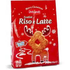 БИСКВИТИ ДОЛЧИАНДО КОЛЕДНИ ОРИЗОВИ С МЛЯКО 1000 ГР