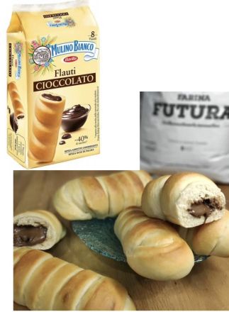 СЛАДКИ ХЛЕБЧЕТА МУЛИНО БЯНКО ФЛАУТИ С ШОКОЛАД 8 БР 280 ГР