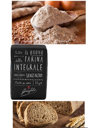 ИТАЛИАНСКО ПЪЛНОЗЪРНЕСТО БРАШНО  ГАРОФАЛО 1000 ГР /ЧЕРЕН ПАКЕТ/