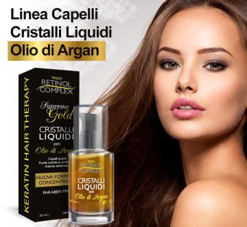 РЕТИНОЛ КОМПЛЕКС КРИСТАЛИ ЗА КОСА С АРГАН 50 МЛ /ЗЛАТНИ/