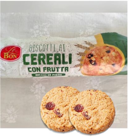 БИСКВИТИ ЧЕРЕАЛЕ ЛЕ БОН С ПЛОДОВЕ И ФИБРИ 250 ГР  /ЗЕЛЕНИ/