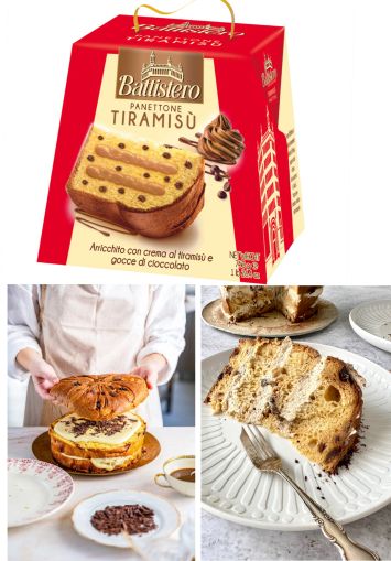 ПАНЕТОН БАТИСТЕРО С КРЕМ ОТ ТИРАМИСУ И КАПКИ ШОКОЛАД 750 ГР