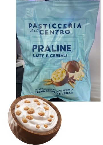 ШОКОЛАДОВИ БОНБОНИ ПАСТИЧЕРИЯ ДЕЛ ЧЕНТРО С МЛЯКО И КРИСПИ 250 ГР /СИНИ/