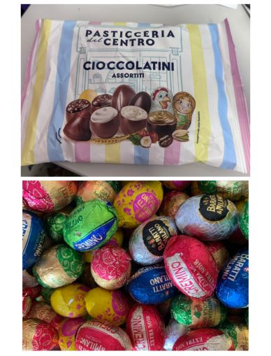 ШОКОЛАДОВИ БОНБОНИ ПАСТИЧЕРИЯ ДЕЛ ЧЕНТРО ЯЙЦА АСОРТИ 400 ГР