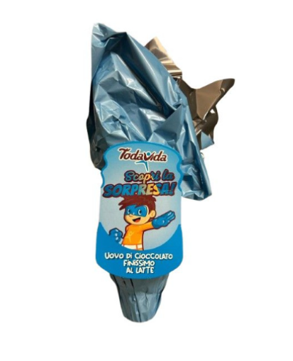 ЩРАУСОВО ЯЙЦЕ ТОДАВИДА ЗА МОМЧЕ С МЛЕЧЕН ШОКОЛАД И ИЗНЕНАДА ВЪТРЕ 150 ГР /СИН ЦЕЛУФАН/