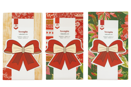 ИТАЛИАНСКА КОЛЕДНА  ПОКРИВКА 140 Х 240 СМ /ЧЕРВЕНА С КОЛЕДНИ МОТИВИ/