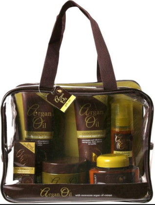 5 АРГАН ОЙЛ СЕТ  ЗА КОСА - ШАМПОАН,БАЛСАМ, МАСКА, ОЛИО И ТОПЛИННА ЗАЩИТА СПРЕЙ