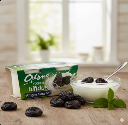 ЙОГУРТ ОПТИМО БИФИДУС СИНИ СЛИВИ 2 Х 125 ГР