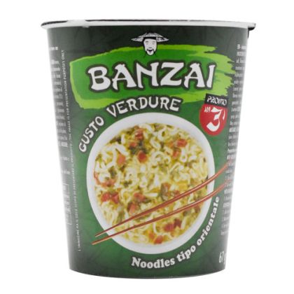 ИТАЛИАНСКИ НУДЕЛИ БАНЗАЙ СЪС ЗЕЛЕНЧУЦИ В КУПА 67 ГР /ЗЕЛЕН/