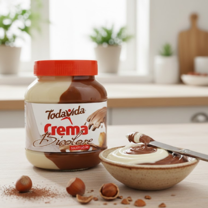 ТОДАВИДА ДУО БЯЛ И ТЕЧЕН ШОКОЛАД С ЛЕШНИК 750 ГР