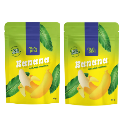 МИНИ ПИКСИ ЖЕЛИРАНИ БОНБОНИ С БАНАН 1 + 1 80 Г 