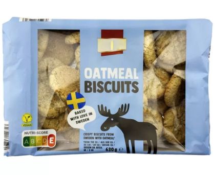 БИСКОТО ХРУПКАВИ БИСКВИТИ С ОВЕСЕНИ ЯДКИ 630 ГР /СВЕТЛО СИН ПАКЕТ/