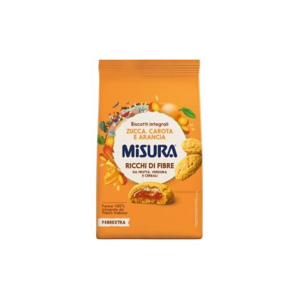 МИСУРА ПЪЛНОЗЪРНЕСТИ БИСКВИТИ С ТИКВА МОРКОВИ И ПОРТОКАЛ 260 ГР /ОРАНЖЕВ ПАКЕТ/