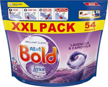 БОЛД КАПСУЛИ ЗА ЦВЕТНО ПРАНЕ ЛАВАНДУЛА И ЛАЙКА 54 П