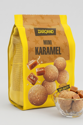 ЗАРКУАНД МИНИ БИСКВИТИ СЪС СУСАМ И КАРАМЕЛОВ ВКУС 180 ГР