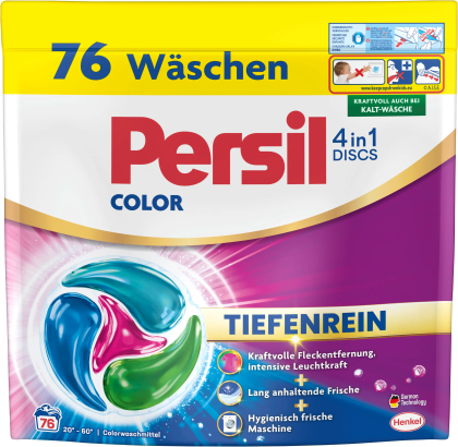 ПЕРСИЛ НЕМСКИ КАПСУЛИ ЗА ЦВЕТНО ПРАНЕ PERSIL COLOR 4in1 DISCS ТIEFENREIN 76 ПРАНЕТА