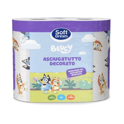 SOFT DREAM BLUEY ДЕКОРИРАНА КУХНЕНСКА РОЛКА 2 БРОЯ В ОПАКОВКА