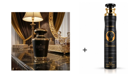 АРАБАБСКИ ПАРФЮМ EMPIRE CROWN 100 МЛ + АРАБСКИ АРОМАТИЗАТОР ЗА ВЪЗДУХ HIS CONFESSION 300 МЛ