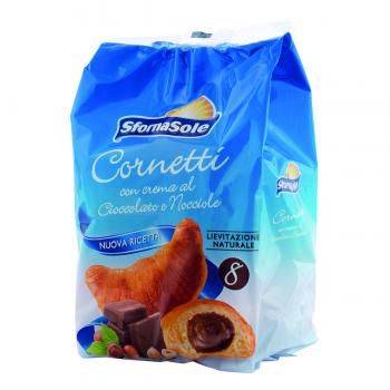 КРОАСАНИ СФОРНАСОЛЕ С ШОКОЛАД 8  БР В ПАКЕТ