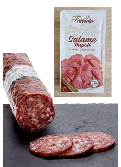 САЛАМ НАПОЛИ БЕЗ ГЛУТЕН ЛА ФАТОРИЯ СЛАЙС 100 ГР