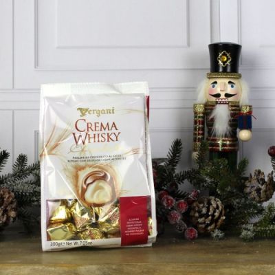 ВЕРГАНИ ИТАЛИАНСКИ ШОКОЛАДОВИ БОНБОНИ С ЧЕРЕН ШОКОЛАД И С УИСКИ 100 ГР