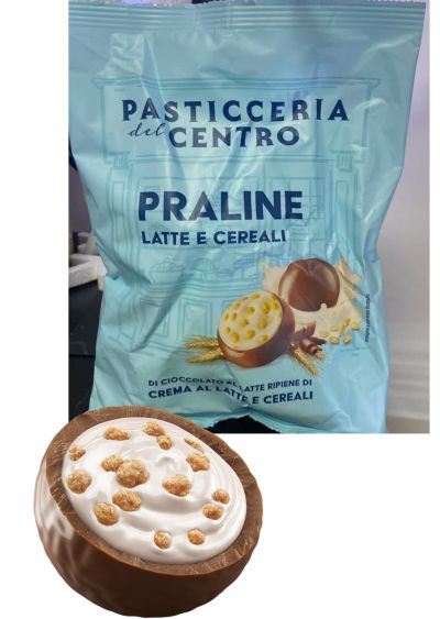 ШОКОЛАДОВИ БОНБОНИ ПАСТИЧЕРИЯ ДЕЛ ЧЕНТРО С МЛЯКО И КРИСПИ 250 ГР /СИНИ/