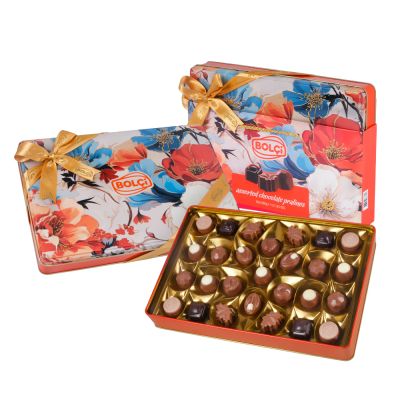 БОЛЧИ ЛУКСОЗНА СЕРИЯ БОНБОНИ МЕТАЛНА КУТИЯ 330 ГР / ОРАНЖ / 
