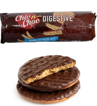 ХРАНОСМИЛАТЕЛНИ БИСКВИТИ ЧИК ЧОК С ЧЕРЕН ШОКОЛАД 300 ГР /ТЪМНО КАФЯВ/