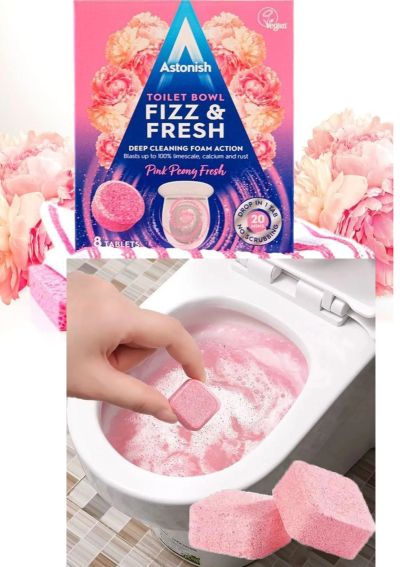 АСТОНИШ ФРЕШ ПИНК ПОЧИСТВАЩИ ТАБЛЕТКИ ЗА ВЦ 8 БР/РОЗОВ