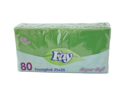 ФАМИ ИТАЛИАНСКИ САЛФЕТКИ 12/12 СМ 80 БР / ЗЕЛЕНИ / 