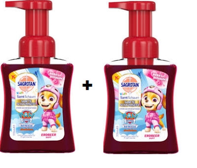 1+ 1 САГРОТАН ДЕТСКИ САПУН ПЯНА ЯГОДА 250 МЛ / ПОМПА/ 