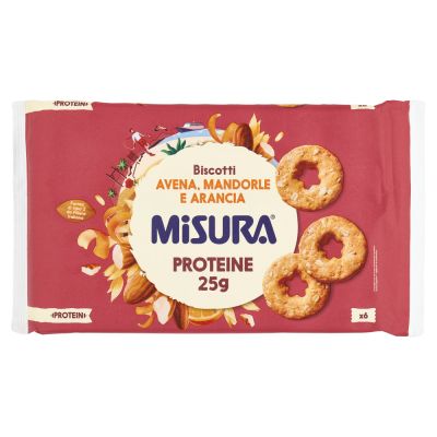 МИСУРА ПРОТЕИНОВИ ОВЕСЕНИ БИСКВИТИ С ПОРТОКАЛ И БАДЕМ 6 Х 25 ГР 