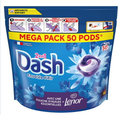 ДАШ КАПСУЛИ 2 В 1 С ЛЕНОР СИНИ ЦВЕТЯ 50 БР