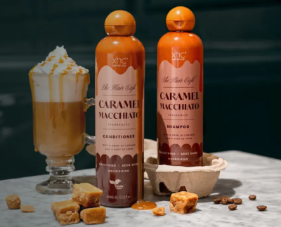 ЕКС ЕЙЧ СИ СЕТ КАРАМЕЛ МАКИАТО - ВЪЗСТАНОВЯВАЩ ШАМПОАН И БАЛСАМ 2 Х 400 МЛ 