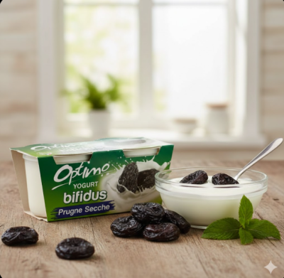 ЙОГУРТ ОПТИМО БИФИДУС СИНИ СЛИВИ 2 Х 125 ГР