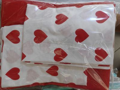 ЛУКСОЗЕН СПАЛЕН КОМПЛЕКТ ЧЕРВЕНИ СЪРЦА  4 ЧАСТИ БЕЗ ЛАСТИК