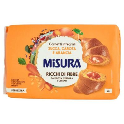 МИСУРА КРОАСАНИ С НАТУРАЛЕН КВАС И ПЪЛНЕЖ ОТ МОРКОВ ПЪЛНОЗЪРНЕСТО БРАШНО ПОРТОКАЛ И ТИКВА 308 ГР / ОРАНЖЕВ ПАКЕТ /