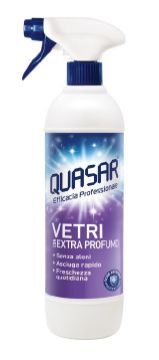 КУАСАР ЕКСТРА ПРОФУМО ПРОФЕСИОНАЛЕН ПРЕПАРАТ ЗА ПРОЗОРЦИ И СТЪКЛА  580 МЛ