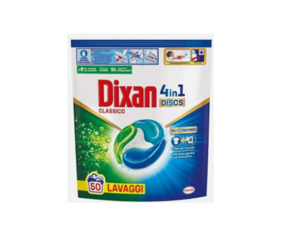 ДИКСАН КАПСУЛИ КЛАСИКО ЗА УНИВЕРСАЛНО ПРАНЕ 4 В 1 50 БРОЯ