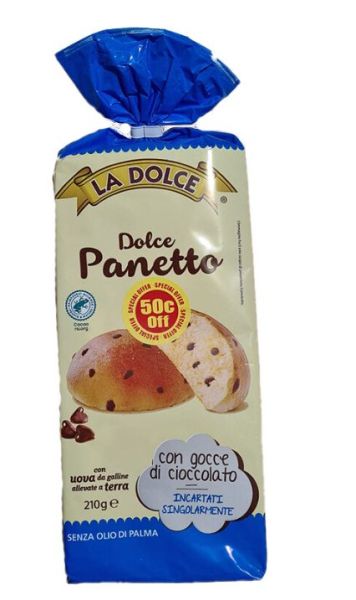 ЛА ДОЛЧЕ ПАНЕТО СЛАДКИ ХЛЕБЧЕТА С КАПКА ШОКОЛАД 6 БР 210 ГР