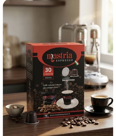 МАСТРИА КАФЕ КАПСУЛИ ЗА МАШИНА НЕСПРЕСО 30 БР /ЧЕРНА КУТИЯ/