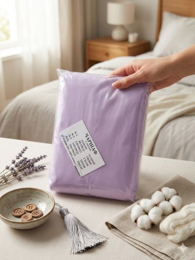 ЕДНОЦВЕТЕН ЧАРШАФ С ЛАСТИК ЛИЛАВ 220 Х 240